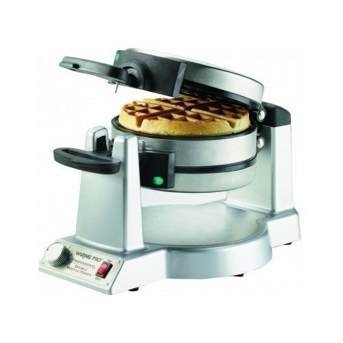 New waring double belgian waffle maker pro bake two at a time rotating beeps led for sale