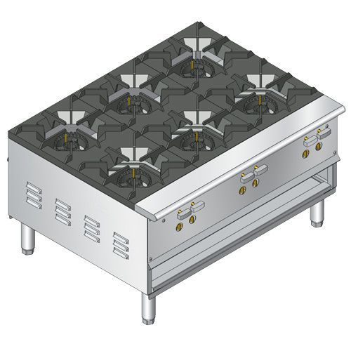 New restaurant stock pot range stove radiance 6 burners model pcs-36-6r for sale