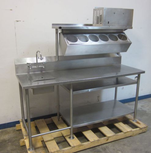 Commercial Refrigerated Condiment Prep Table Station 76&#034;W Stainless Steel Salad