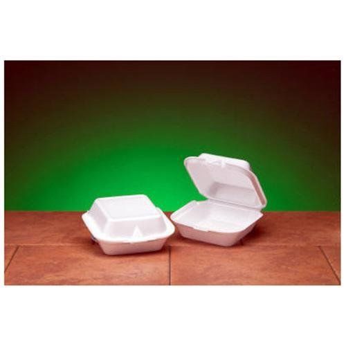 Snap It Foam Hinged Sandwich Jumbo Container in White, Food Containers