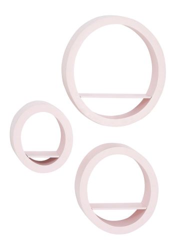 Harvey &amp; haley wall shelf in light pink color with matte finish - set of 3 for sale