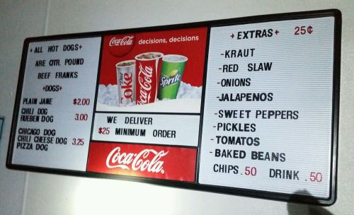 4FT COCA COLA Menu Board Sign Advertising w/ letters