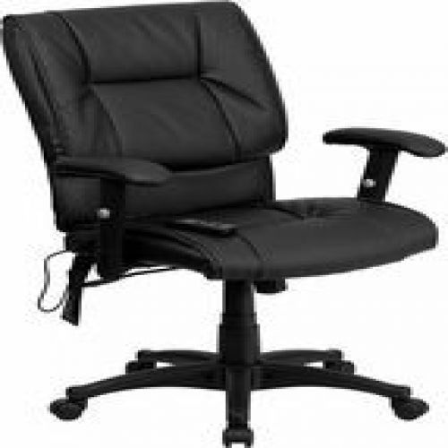 Flash Furniture BT-2770P-GG Mid-Back Massaging Black Leather Executive Office Ch