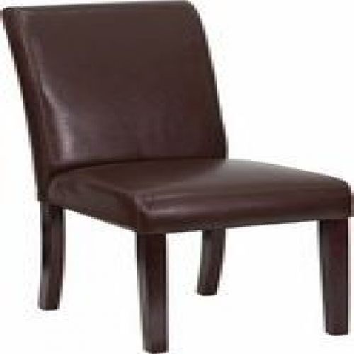 Flash Furniture BT-350-BRN-LEA-008-GG Dark Brown Leather Upholstered Parsons Cha