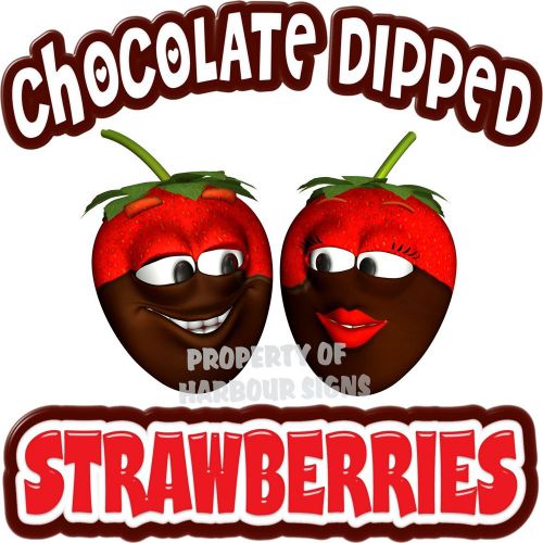 Chocolate Dipped  Decal 14&#034; Covered Strawberries Concession Food Truck Cart