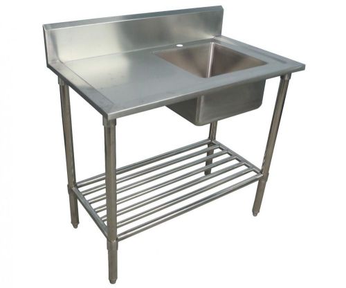 1300 x 600mm NEW COMMERCIAL SINGLE BOWL KITCHEN SINK #304 STAINLESS STEEL BENCH
