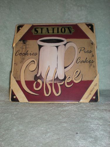 Vintage metal sign - coffee cookies pies cakes - new view - nib - nostalgic for sale