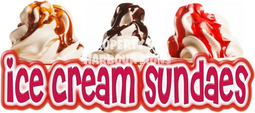 Ice Cream Sundaes Decal 36&#034; Cart Concession Food Truck Restaurant Vinyl Sign