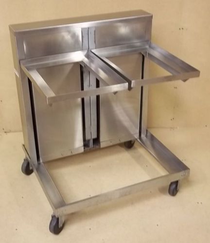 Servolift Eastern Mobile Cafeteria Tray Dispenser Two Stacks Stainless Steel