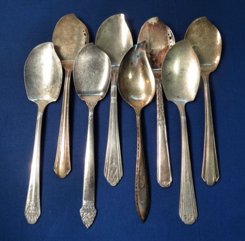 Vintage Silver Plated Silverware Flatware Craft Lot 8 Assorted Jelly Servers