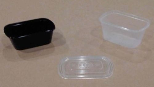 4oz. PORTION CLEAR CUPS CONTAINERS W/ LIDS 500ct MICROWAVE STACK DESSERTS SAUCES