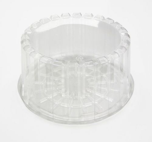 9&#034; CAKE CONTAINER w/ DEEP DOME LID COMBO, CLEAR PLASTIC LID, CLEAR BASE (10/PKG)
