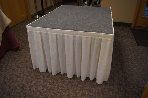 1 ea 24&#034; h x 18&#039; l wyndham bone color box pleat stage skirting with velcro for sale