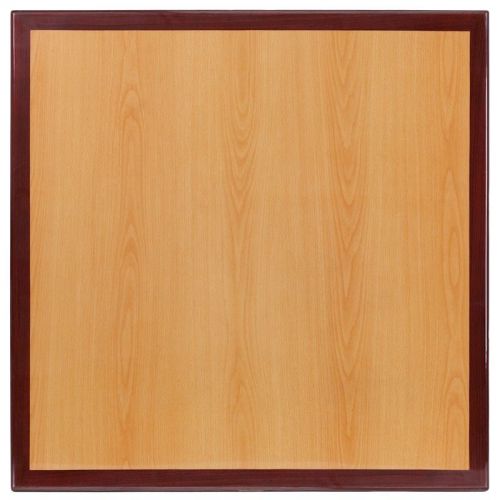 36&#039;&#039; square resin restaurant table top with two-tone cherry and mahogany for sale
