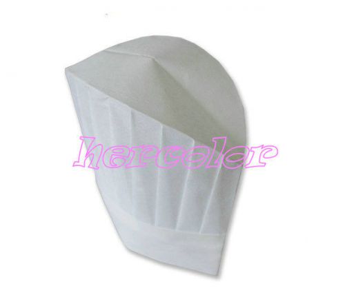 Lot of 24 ( 2 dozen ) professional disposable white paper chef hats for sale