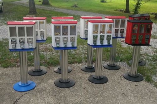 9 Northwestern Tripleplay 3-Head Bulk Vending Machines Metal