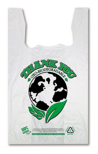 100 Oxo Biodegradable Recyclable Plastic T-Shirt Shopping Bags Large 12x7x21