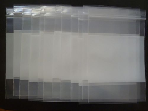 12 Ziplock 5 x 7 Reclosable Clear Plastic Bags Ziploc 6 Mil Premium WHITE BLOCK