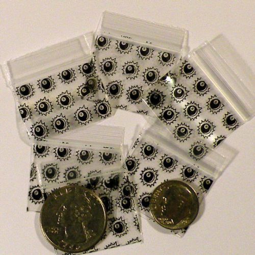 1000 Magic Eight Ball Baggies 1.25 x 1 inch mini ziplock bags 12510