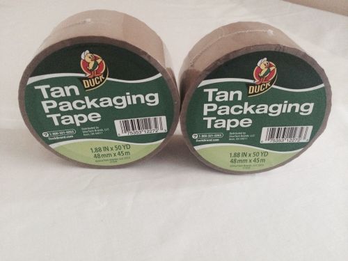 2 Rolls of Tan Duck Packing Tape 1.88 in x 50 Yards