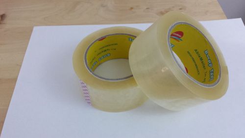 2 rolls 2&#034; x 110yds clear/tan bopp quality 2.0 mil carton sealing tape free ship for sale