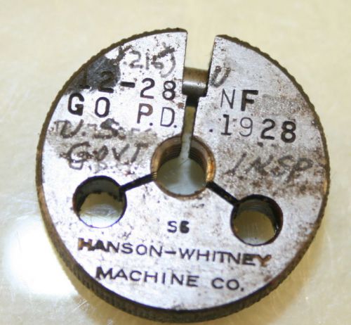 .216-28UNF Thread Ring Gage GO P.D .1928 Hanson-Whitney Machinist Tool