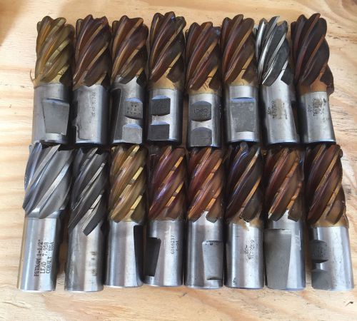 (Lot of 16) M42 6 Flute End Mills 1 1/4&#034; - 1 1/2&#034; - VG Condition