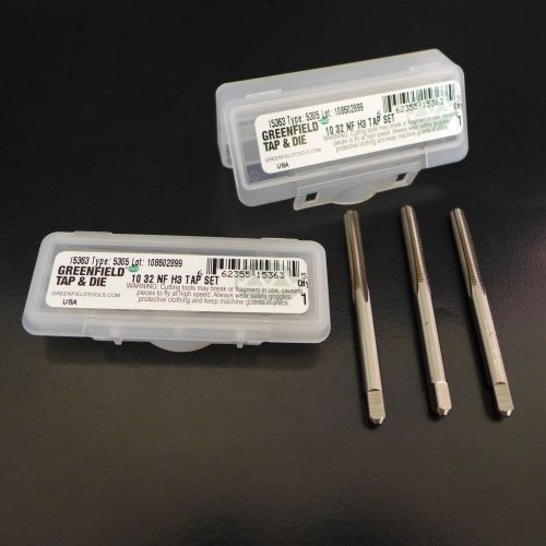 Greenfield tap &amp; die 10 32 nf g h3 tap set (2 sets of 3) new usa , gtd for sale