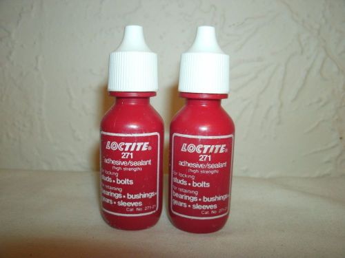Loctite 271 two 10ml bottles NEW adhesive/sealer hold fasten metal studs bolts