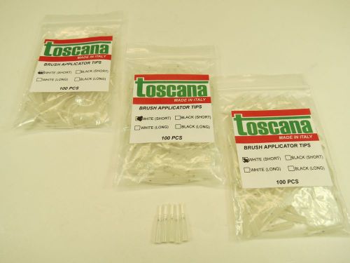 Brush Applicators Tips Dental White Long Kit /3 Pack 300 Pcs TOSCANA New