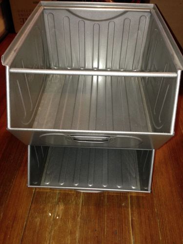 2 Industrial Age style Heavy Duty Terry Metal Stacking Storage Bins