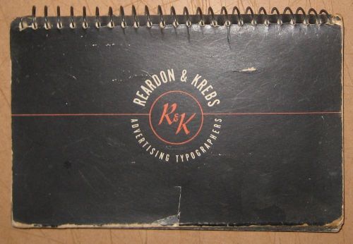 Vintage 1940s Reardon &amp; Krebs Type Faces Illustrated Catalog