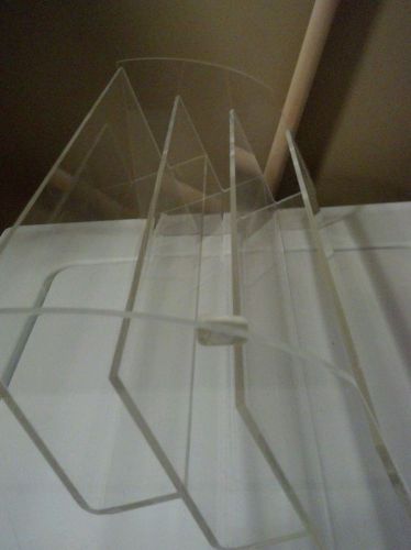 Retail Acrylic Display Case 4 Tiered Sections Open at Top/Litature