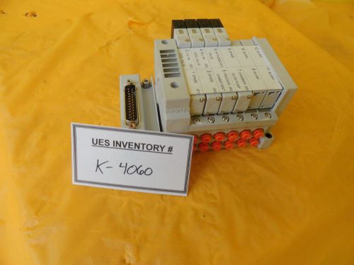 Smc us11475 6-port pneumatic manifold 02-141277-00 used working for sale