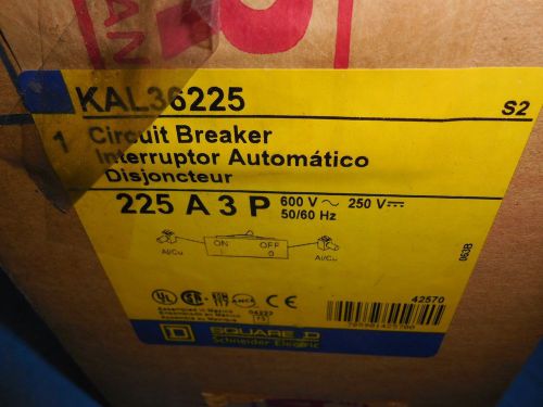 Square D KAL-36225 Circuit Breaker KAL36225 225 AMP NEW IN BOX L6