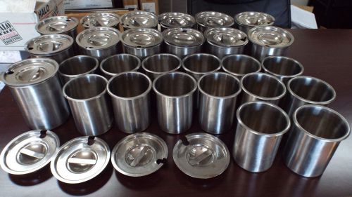 Used Large Lot Crestware  2 Qt and 1 1/4 Qt.and Lids Bain Marie Stainless Steel