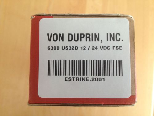 Von duprin 6300 surface mount electric strike 12/24 vdc new in box for sale