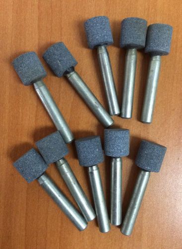 Lot of 10 New Mounted Grinding Wheels Stone 1/2” Diameter x 1/4” Shank 100 Grit