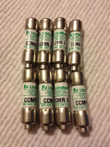 Lot of (8) -CCMR8 Littlefuse Class C Fuse 600V,Time Delay, FREE SHIP,BEST DEAL