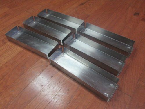 Lot of 6 Stainless Steel Restaurant Food Pans Warming Bins Containers 15&#034;x4 1/2&#034;