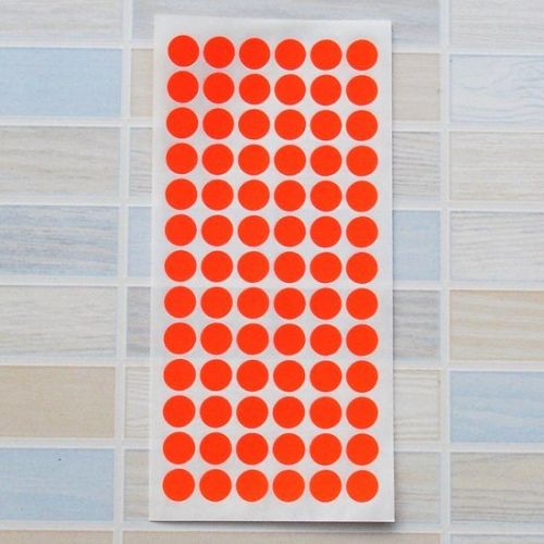 1,404 Neon Orange Color Code Circle Sticky Labels 13 mm Stickers Self Adhesive