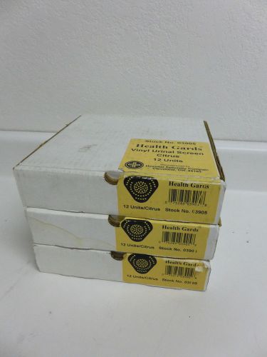 36 UNITS ( 3 BOXES) Health Gards Vinyl Urinal Screens CITRUS HOSPECO 03905