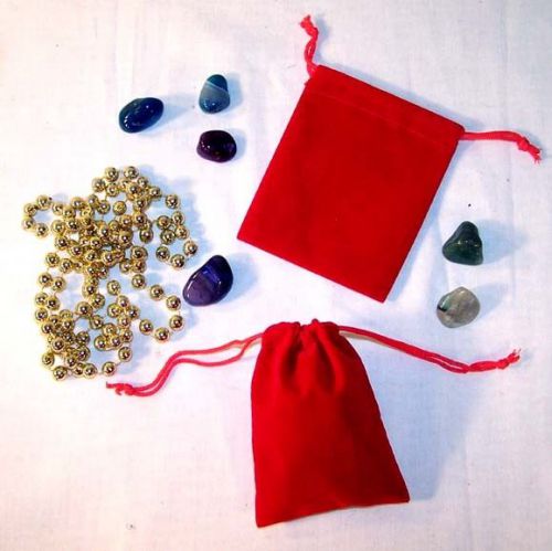 12 LG RED VELVET JEWELRY STORAGE BAGS jewelry stash draw string bag felt soft