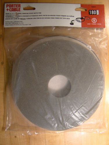 Porter Cable Hook &amp; Loop 5 Drywall Sanding Disks With Pad 180 Grit 79180-5