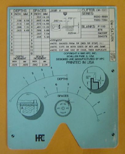 HPC 1200 CF207 Code card     For GM-Saturn 7 Cut Locks