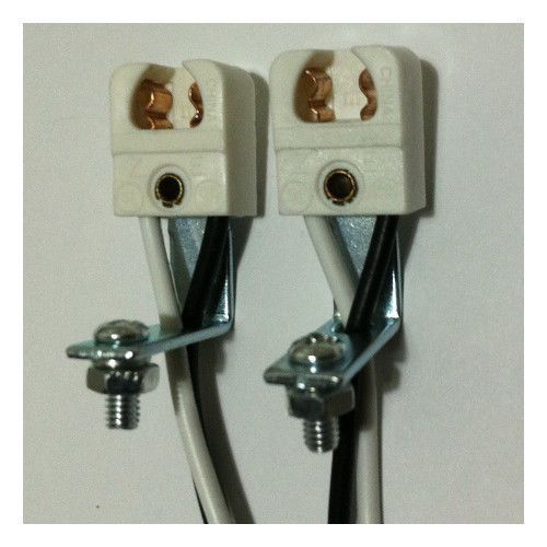 T5 Fluorescent Mini Bi-Pin Turn Type Lamp Holder 5&#034; Wire Leads - (1) Pair D3957