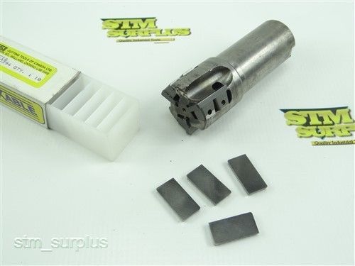Futuretek 1-1/2&#034; indexable end mill 1-1/4&#034; shank + 10 new solid carbide inserts for sale
