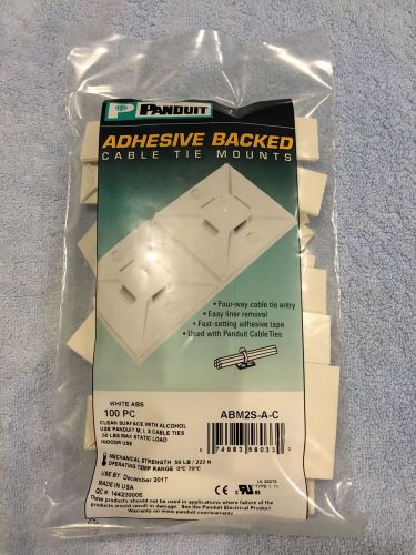 New! Panduit Adhesive Cable Tie Mounts ABM2S-A-C Pack of 100. Factory Sealed.