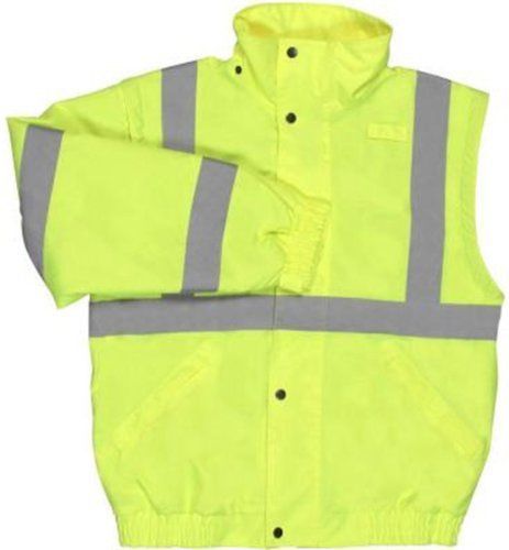 Erb 62085 s492 ansi class 3 jacket with zipoff sleeves  lime green  5x-large for sale