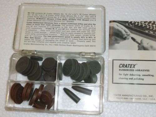 CRATEX RUBBERIZED ABRASIVE SANDING KIT NO. 779 includes 41 of 49 pieces USA Made